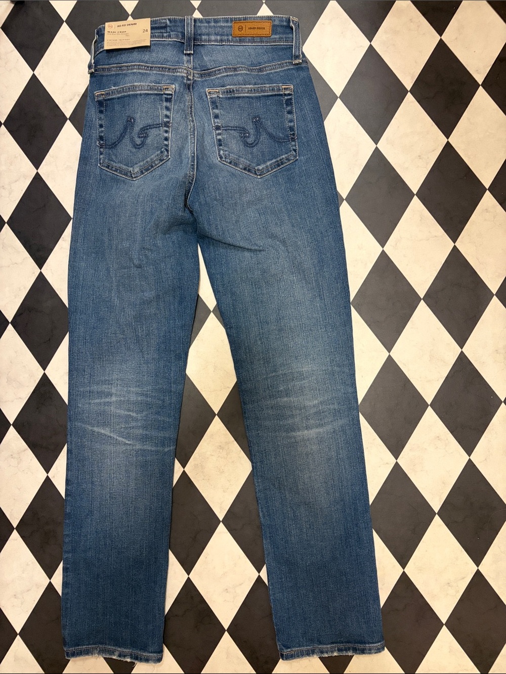 Ag Adriano Goldschmied Women's Blue Slim Straight Jeans 13 Years Reign size 24 - Picture 4 of 7